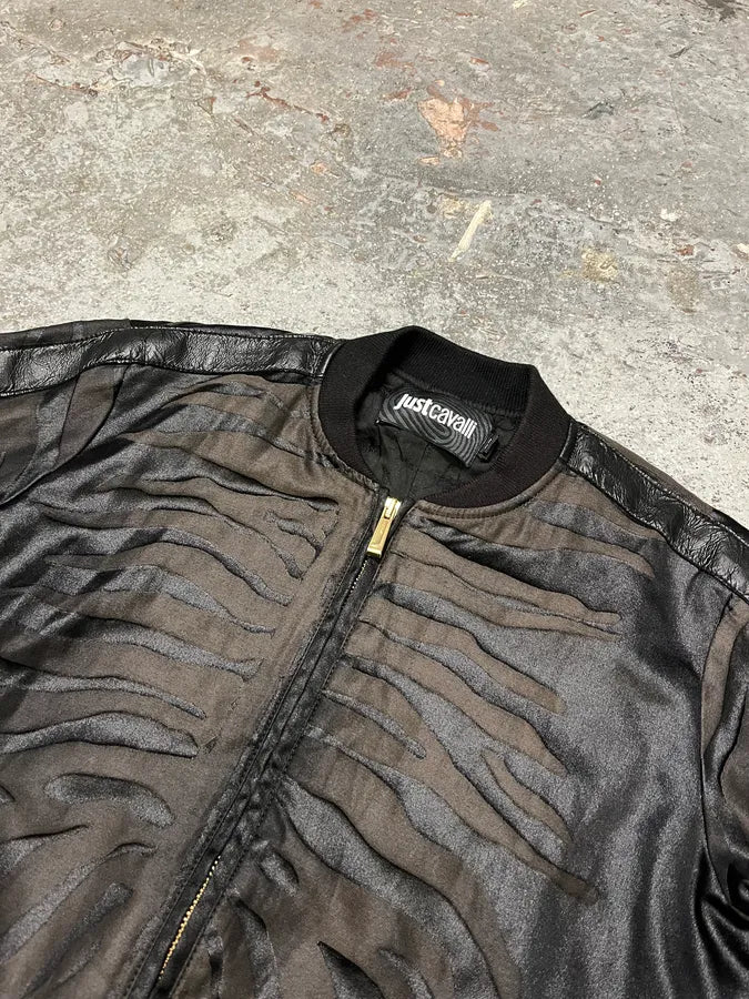 2000s Cavalli Black Solar Plexus Light Bomber Jacket (S/M) mWtLMOU 2