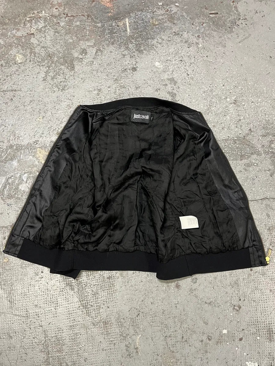 2000s Cavalli Black Solar Plexus Light Bomber Jacket (S/M) mWtLMOU 6