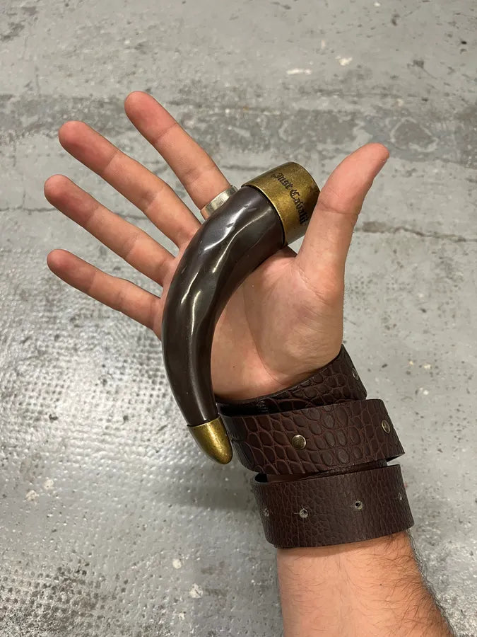 2000s Cavalli Black Spice Brown Leather Belt fVjtpvx 1