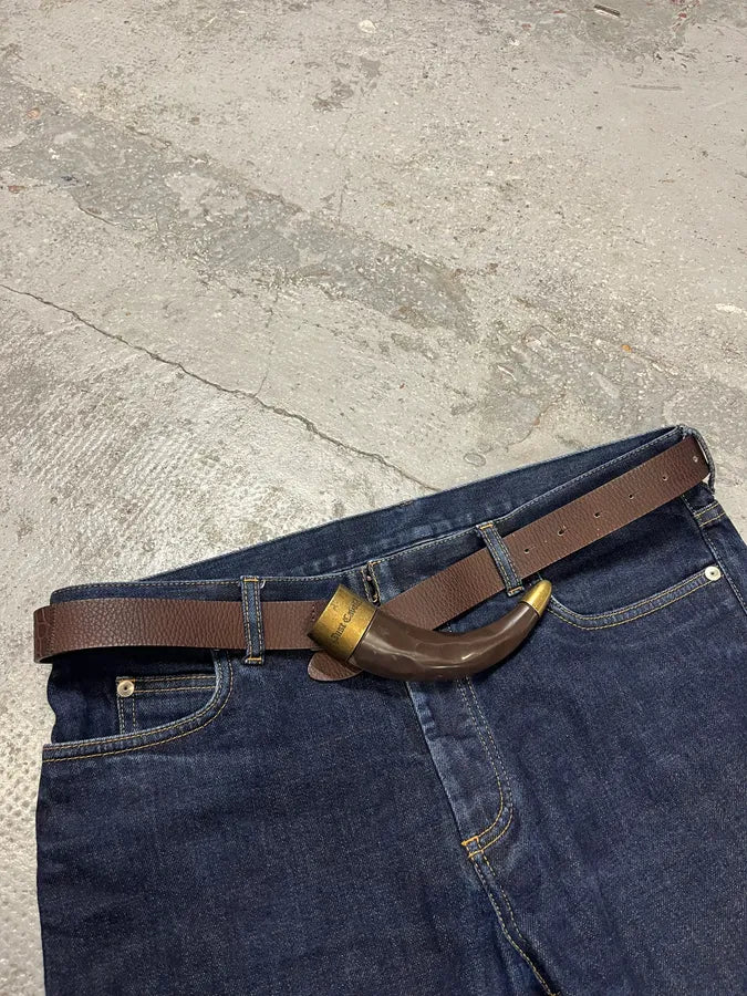 2000s Cavalli Black Spice Brown Leather Belt fVjtpvx 2