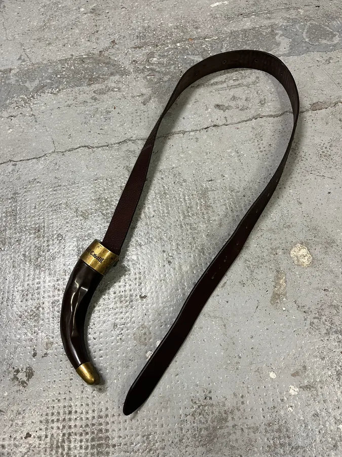 2000s Cavalli Black Spice Brown Leather Belt fVjtpvx 3