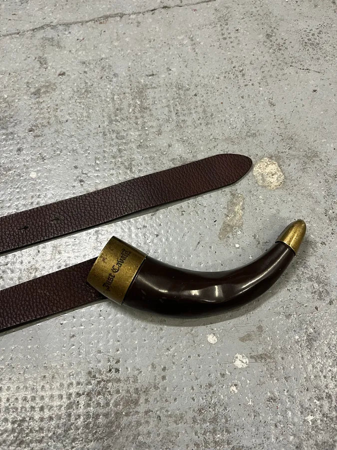 2000s Cavalli Black Spice Brown Leather Belt fVjtpvx 4