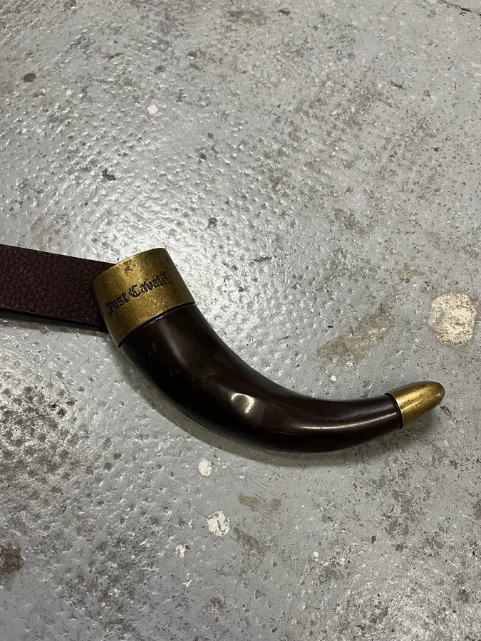 2000s Cavalli Black Spice Brown Leather Belt fVjtpvx 5