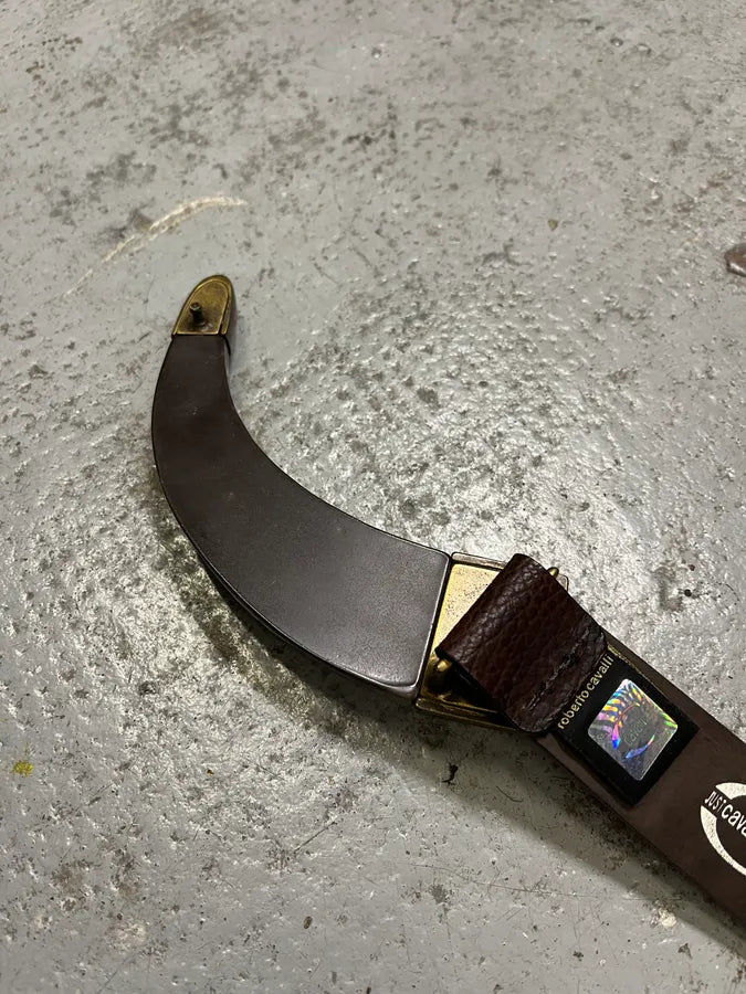 2000s Cavalli Black Spice Brown Leather Belt fVjtpvx 9