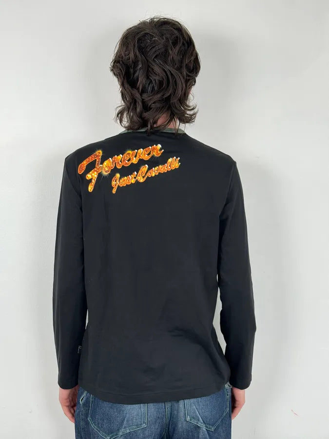 AW2005 Cavalli Black Star Longsleeve T-Shirt UFTtjCj 2