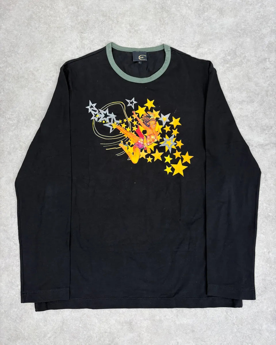 AW2005 Cavalli Black Star Longsleeve T-Shirt UFTtjCj 0