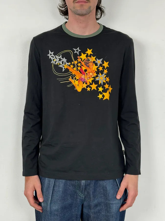 AW2005 Cavalli Black Star Longsleeve T-Shirt UFTtjCj 1