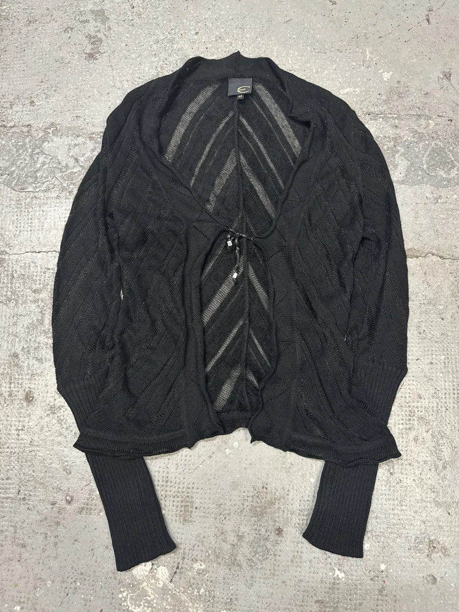 2000s Cavalli Black Stripes Wool Cardigan gArmeuJ 0