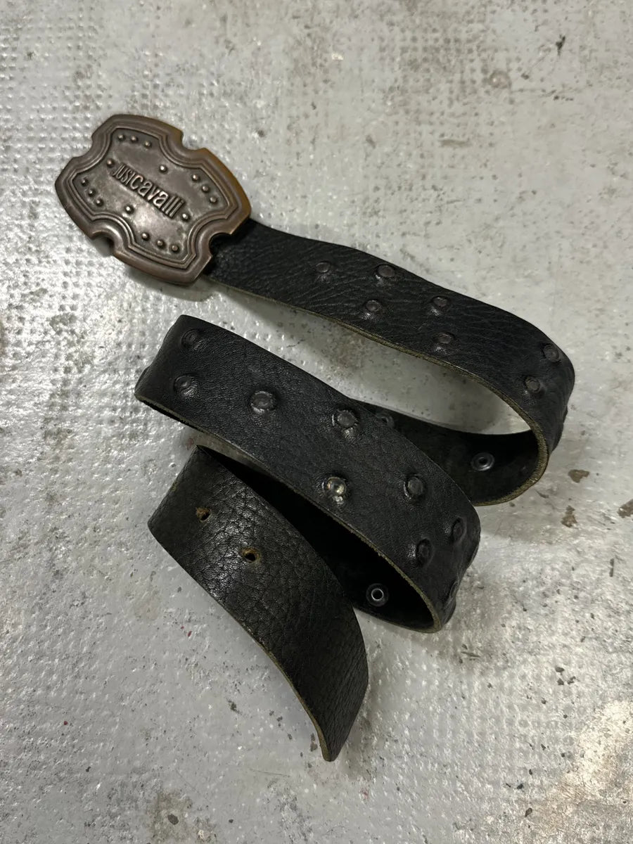 2000s Cavalli Black Studded Leather Belt LXKFcBo 1