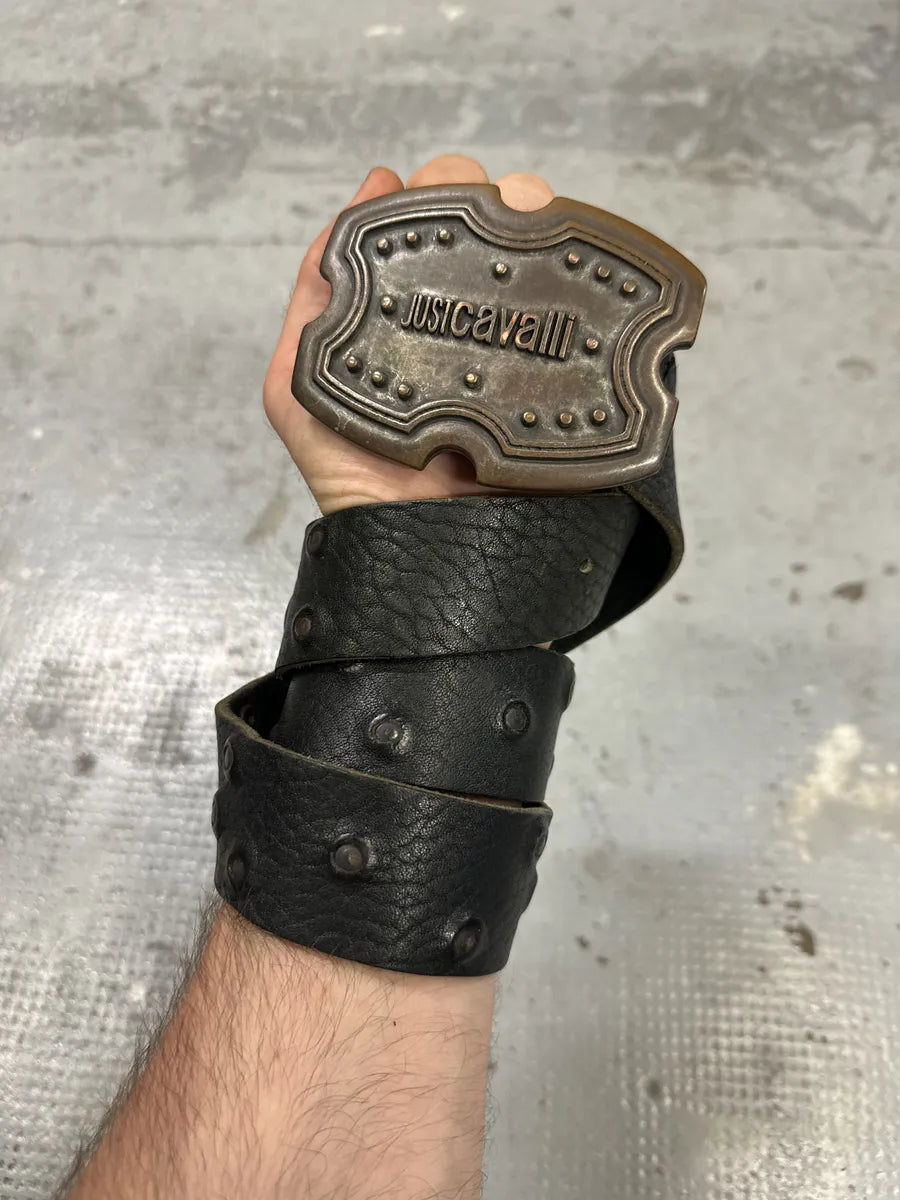 2000s Cavalli Black Studded Leather Belt LXKFcBo 2