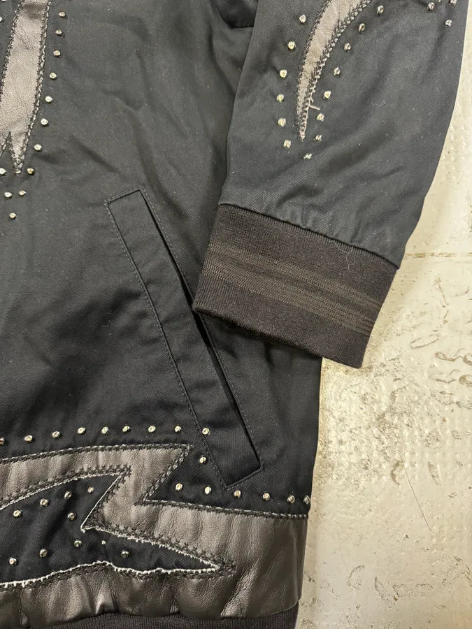 2010s Cavalli Black Studded Star Bomber Jacket RmyGenK 7