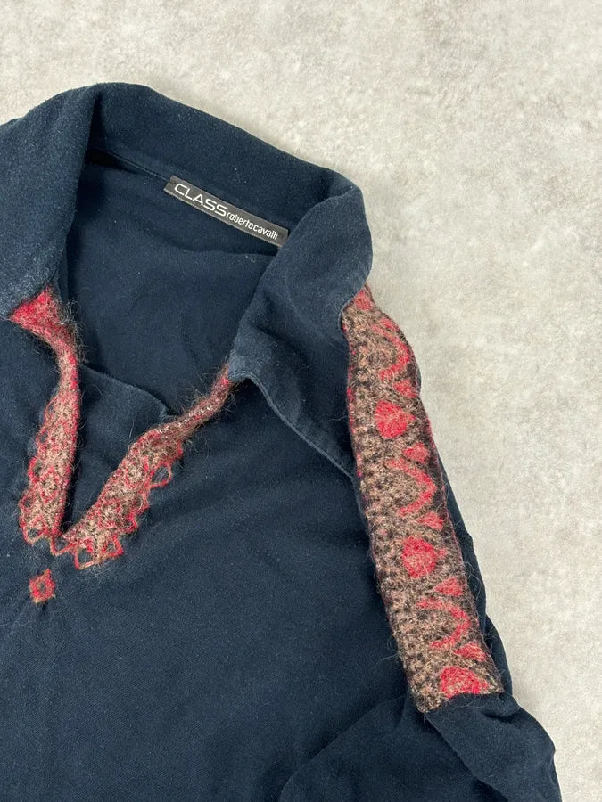 2000s Cavalli Black Tunisian Embroidered Longsleeve tPInavz 6