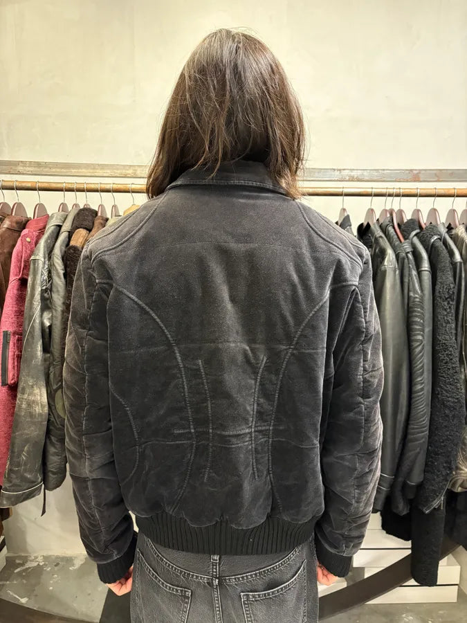 2000s Cavalli Black Velvet Bomber Jacket kRImMQX 2