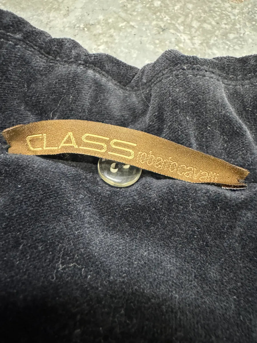 2000s Cavalli Black Velvet Bomber Jacket kRImMQX 8