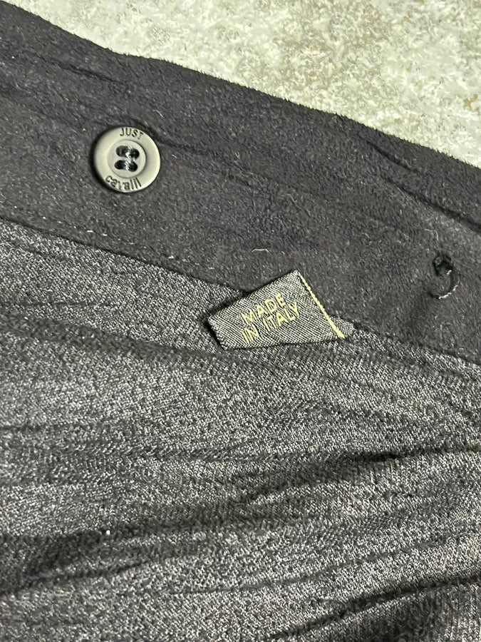 2000s Cavalli Black Wrinkle Effect Velvet Shirt EOhJFVp 10