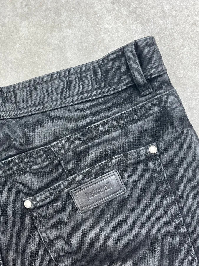 AW2018 Cavalli Black Rock Biker Denim Jeans cPQwZIo 8