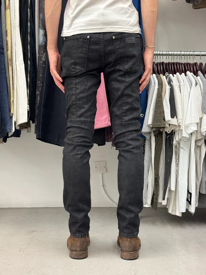 AW2018 Cavalli Black Rock Biker Denim Jeans cPQwZIo 3