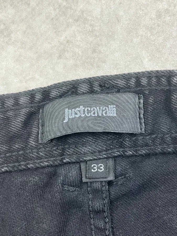 AW2018 Cavalli Black Rock Biker Denim Jeans cPQwZIo 11