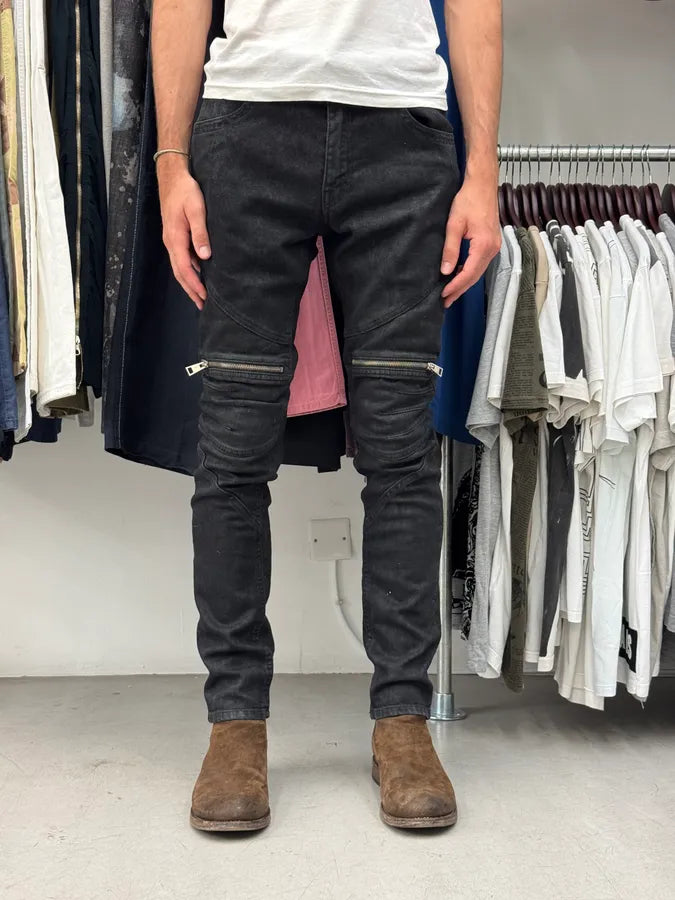 AW2018 Cavalli Black Rock Biker Denim Jeans cPQwZIo 1