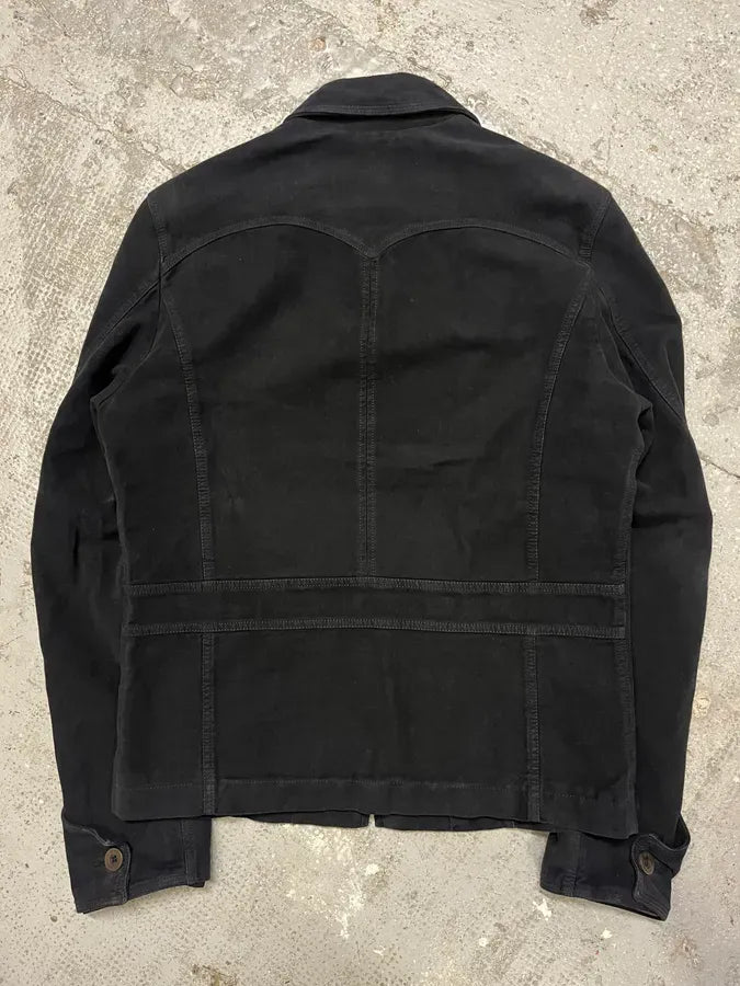 2000s Cavalli Black Zip-Up Suede Jacket CNBglKm 6
