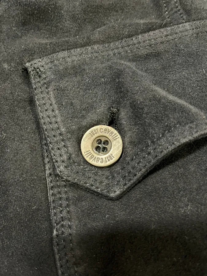 2000s Cavalli Black Zip-Up Suede Jacket CNBglKm 7