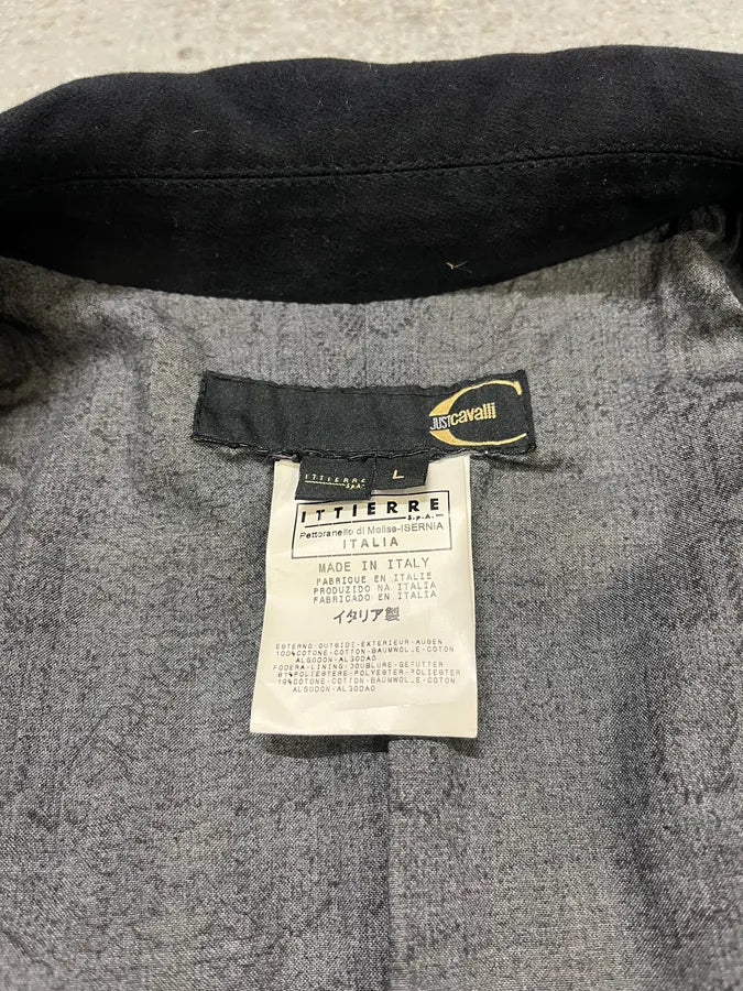 2000s Cavalli Black Zip-Up Suede Jacket (M/L) CNBglKm 8