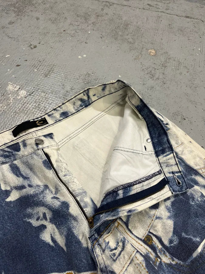 2000s Cavalli Blue & White Trompe L’oeil Denim Jeans vRVvjYo 10