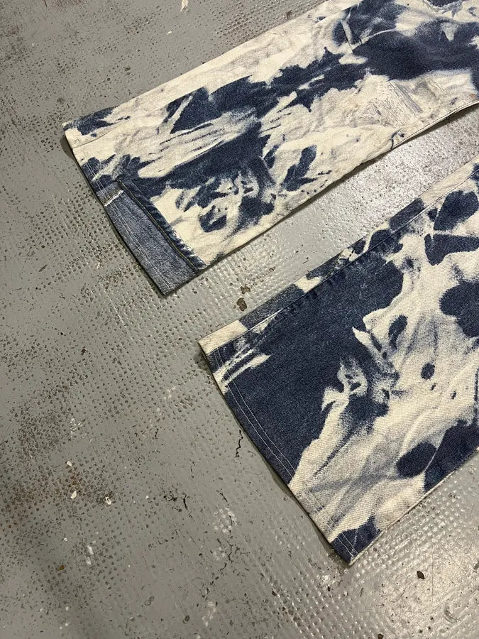 2000s Cavalli Blue & White Trompe L’oeil Denim Jeans vRVvjYo 6
