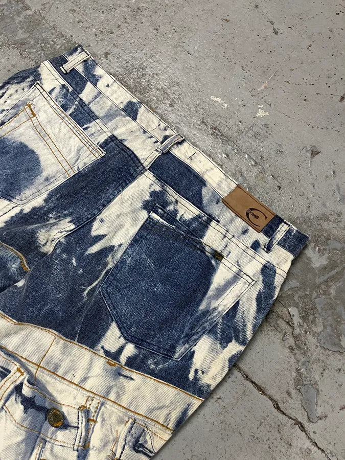 2000s Cavalli Blue & White Trompe L’oeil Denim Jeans vRVvjYo 8