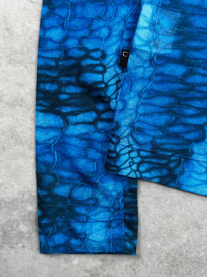 2000s Cavalli Blue Aqua Pattern Mesh Longsleeves YIHdAeO 9