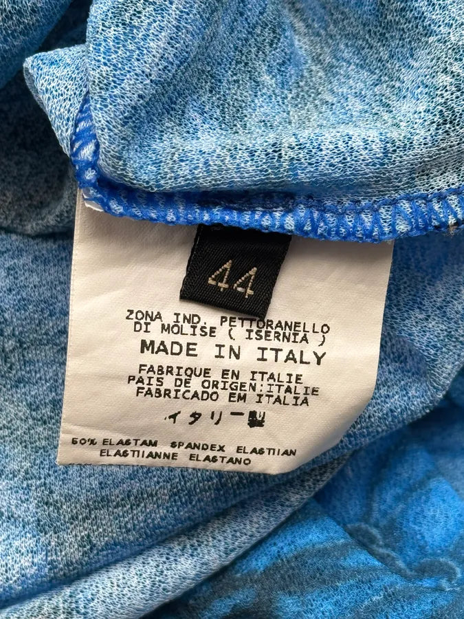 2000s Cavalli Blue Aqua Pattern Mesh Longsleeves YIHdAeO 11