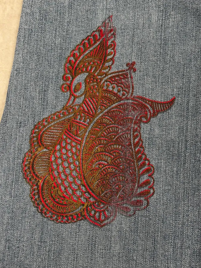 SS2007 Cavalli Blue Arabic Influence Denim Jeans fMIZPXs 9