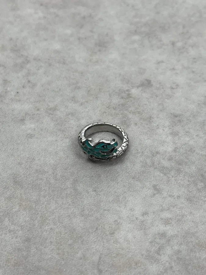 2000s Cavalli Blue Asian Dragon Metal Ring jBiDmnq 4