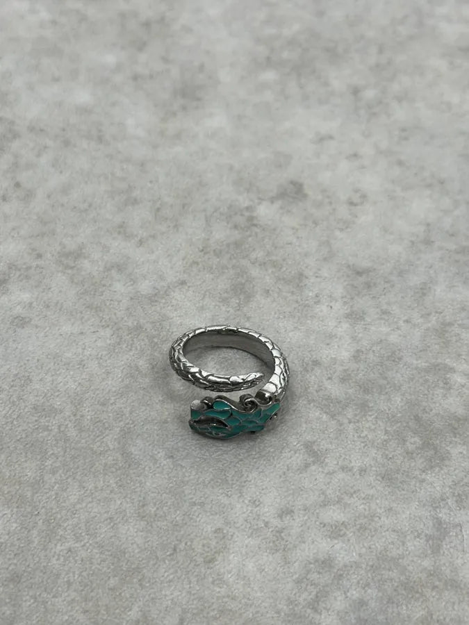 2000s Cavalli Blue Asian Dragon Metal Ring jBiDmnq 0