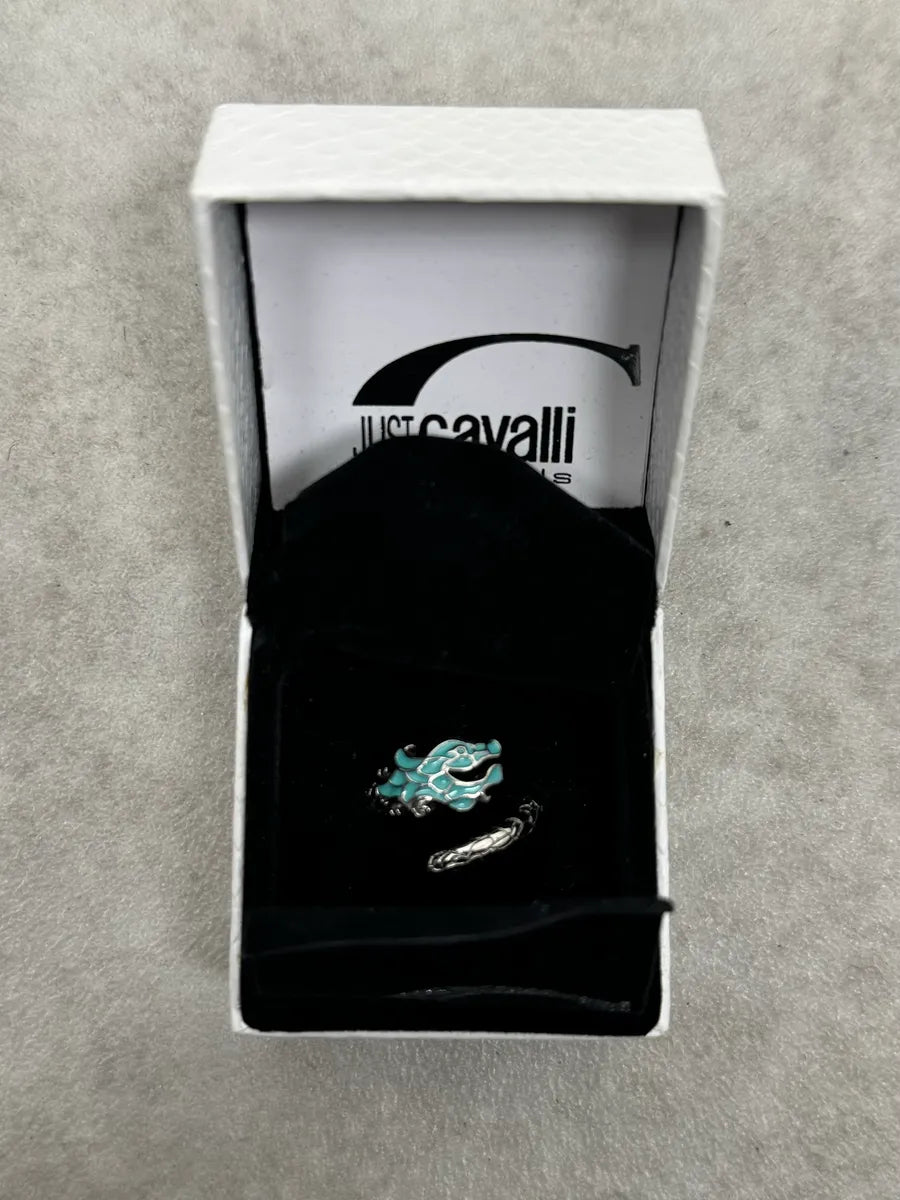 2000s Cavalli Blue Asian Dragon Metal Ring DAOUWCy 1