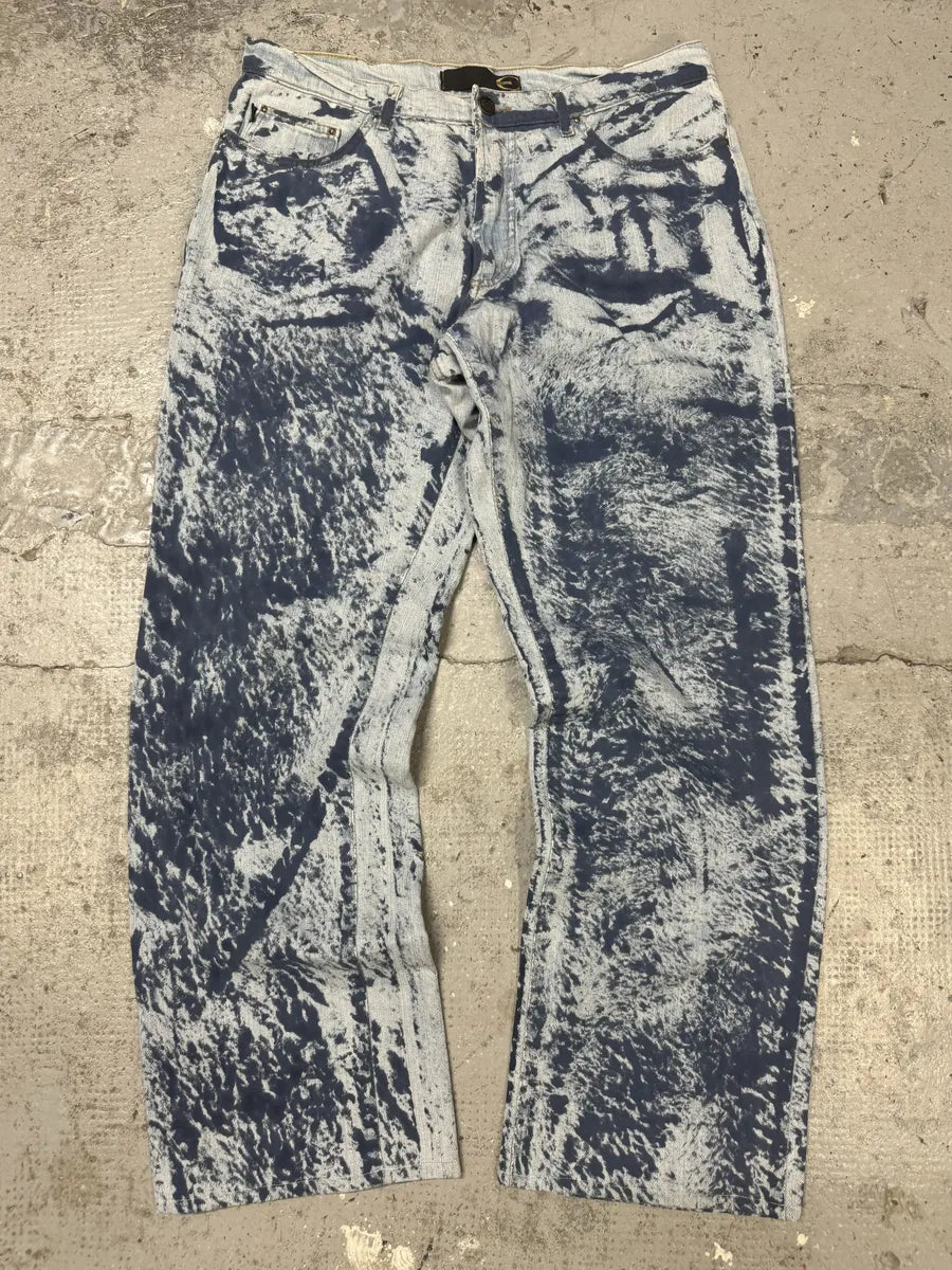 2000s Cavalli Blue Blurred Denim Jeans dRYaREe 0