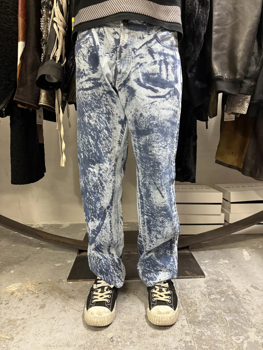 2000s Cavalli Blue Blurred Denim Jeans dRYaREe 1
