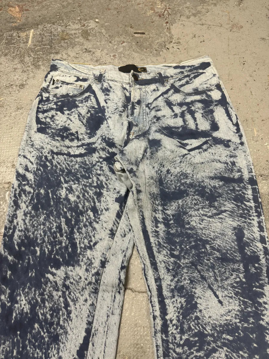 2000s Cavalli Blue Blurred Denim Jeans dRYaREe 10
