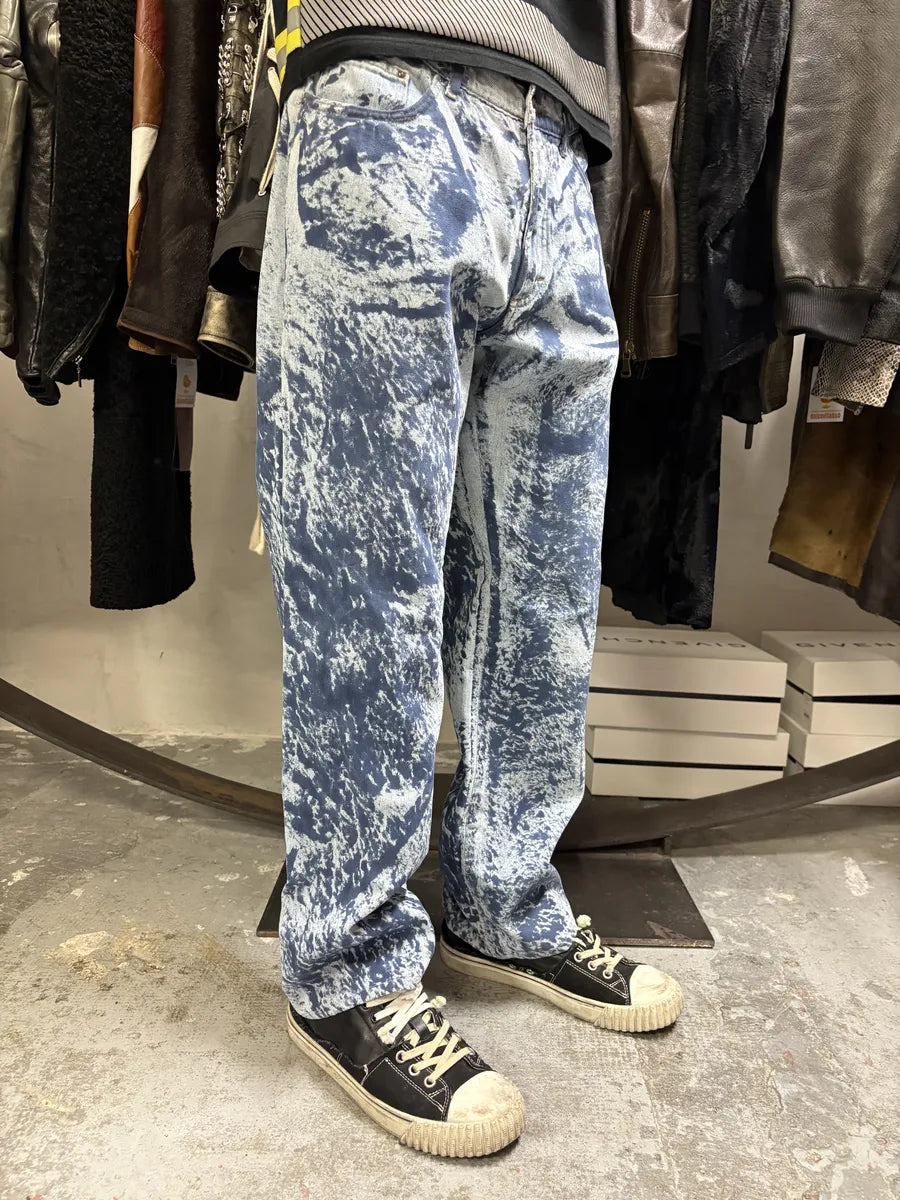2000s Cavalli Blue Blurred Denim Jeans dRYaREe 2