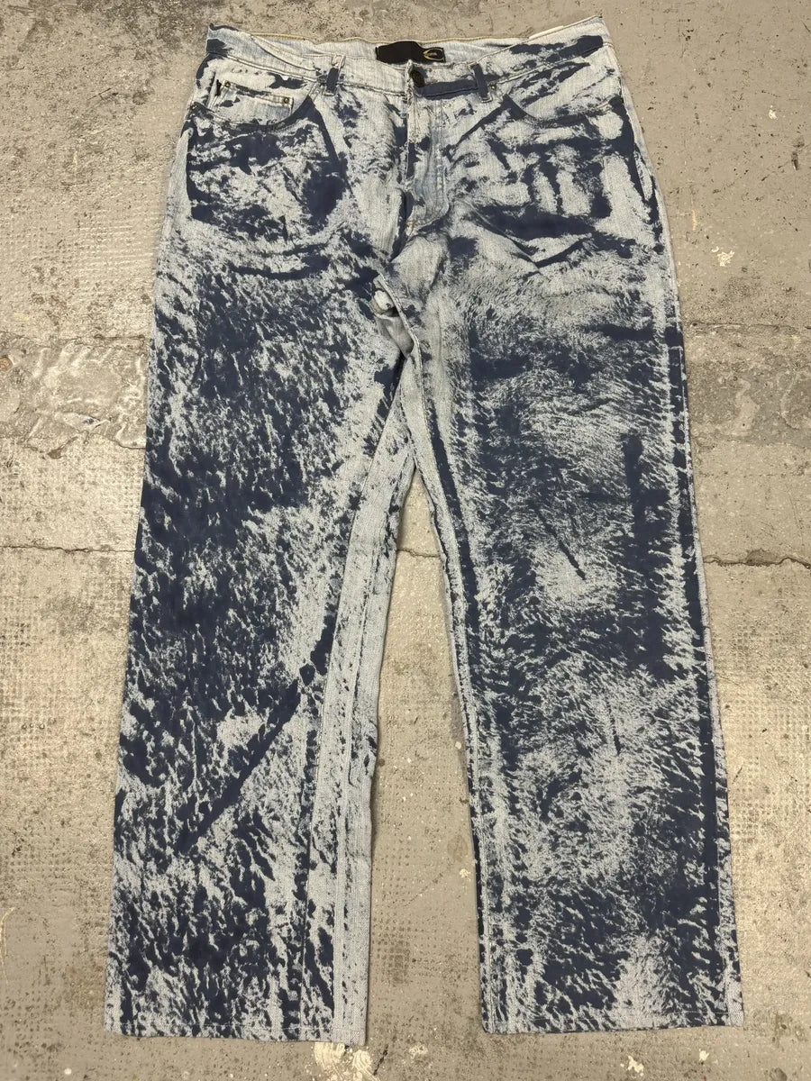 2000s Cavalli Blue Blurred Denim Jeans dRYaREe 4