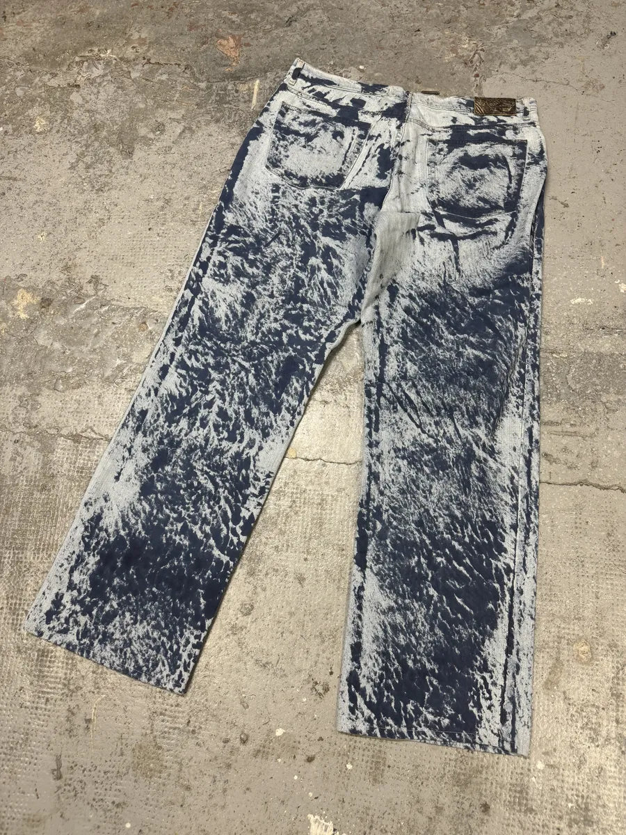 2000s Cavalli Blue Blurred Denim Jeans dRYaREe 6