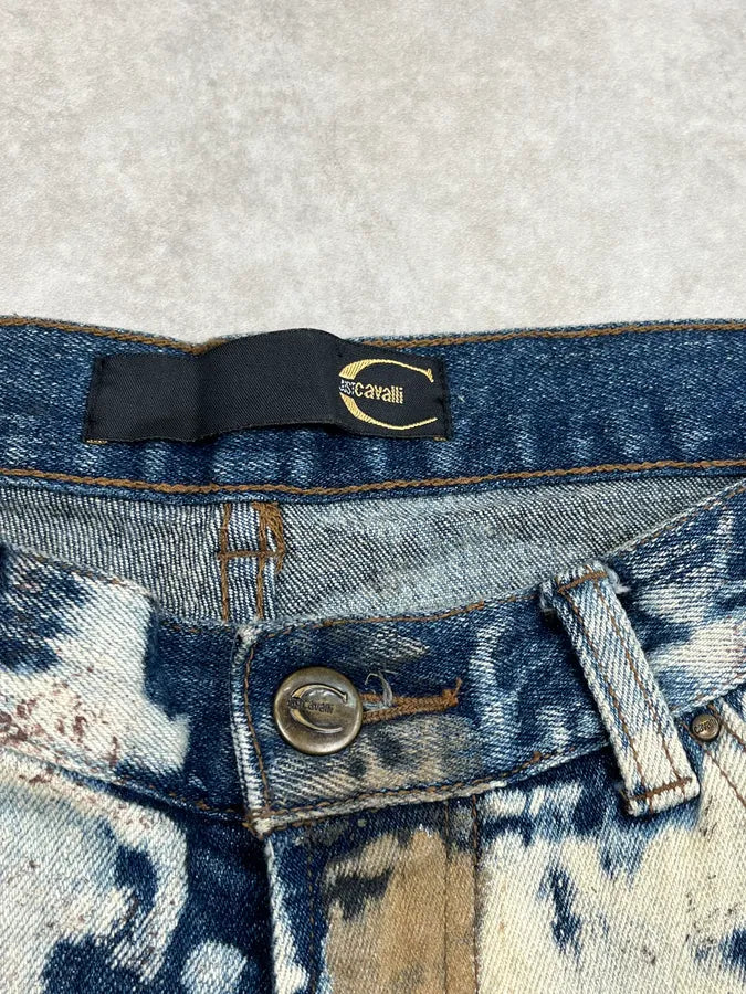 AW2001 Cavalli World Eroded Galaxy Abstract Denim Jeans QpBhunS 11