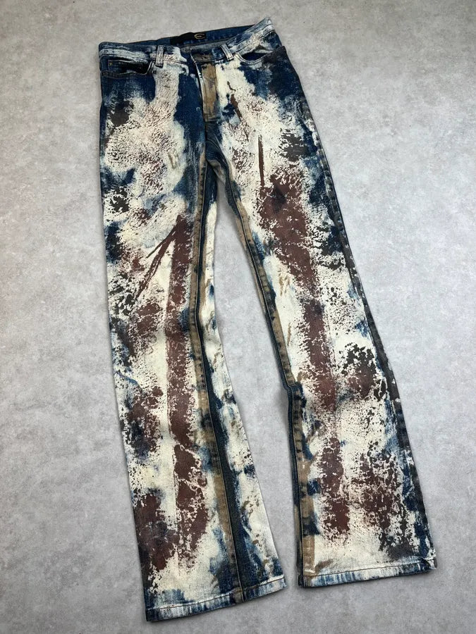 AW2001 Cavalli World Eroded Galaxy Abstract Denim Jeans QpBhunS 5