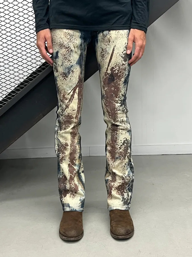 AW2001 Cavalli World Eroded Galaxy Abstract Denim Jeans QpBhunS 1