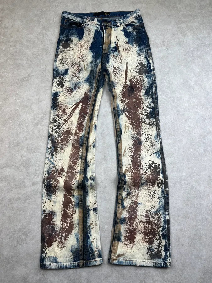 AW2001 Cavalli World Eroded Galaxy Abstract Denim Jeans QpBhunS 0