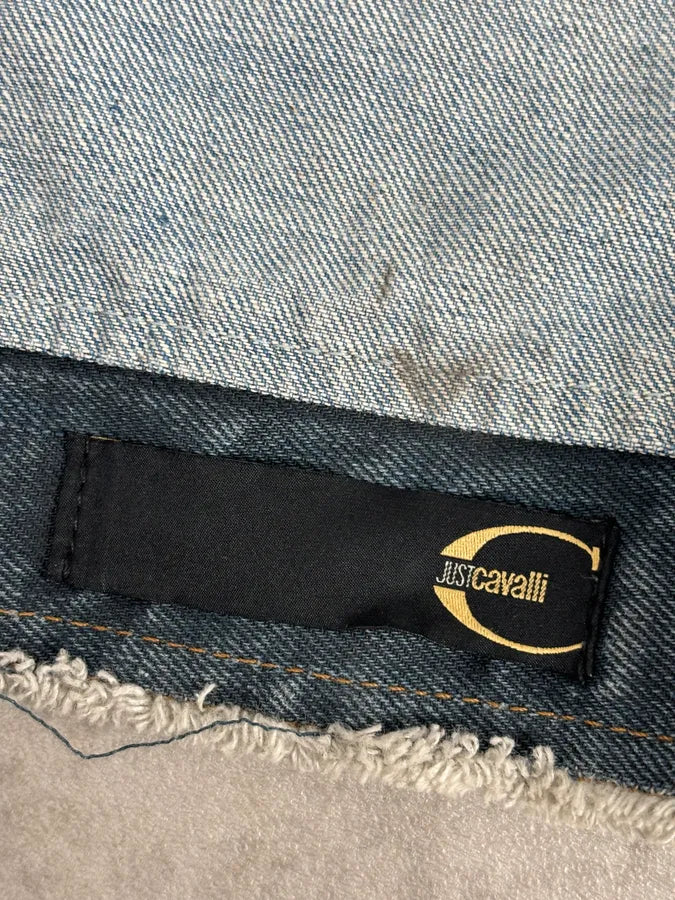 AW2003 Cavalli Blue Eroded Denim Rebel Jacket hYzEmZY 10