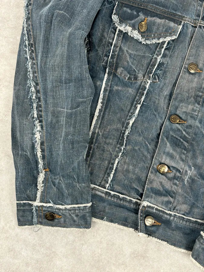 AW2003 Cavalli Blue Eroded Denim Rebel Jacket hYzEmZY 7