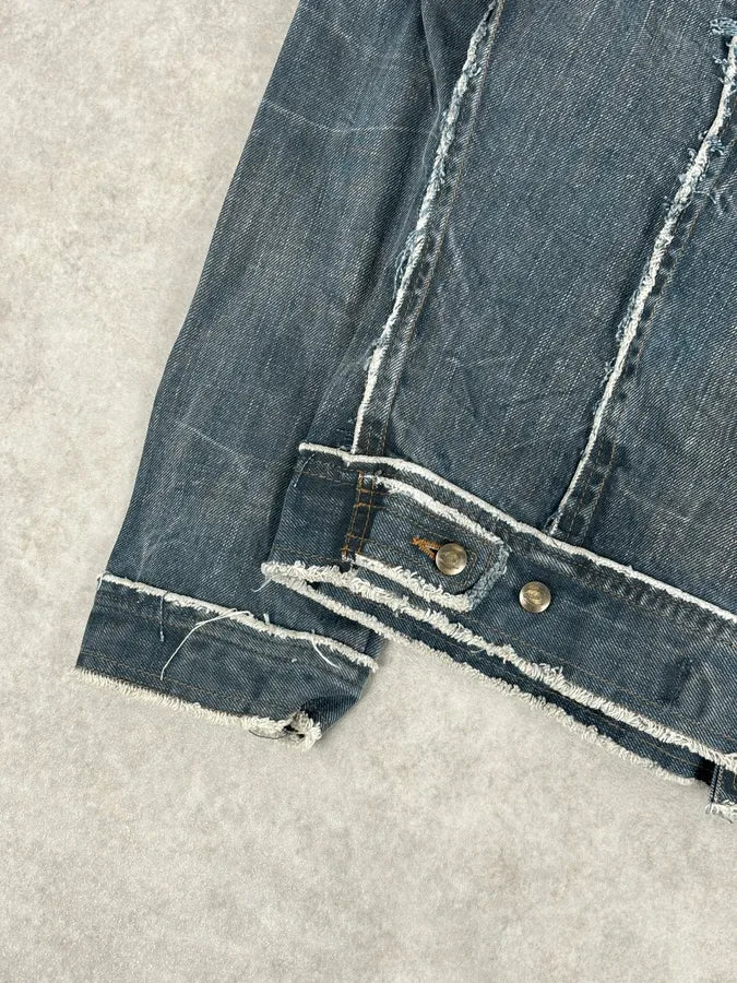 AW2003 Cavalli Blue Eroded Denim Rebel Jacket hYzEmZY 9