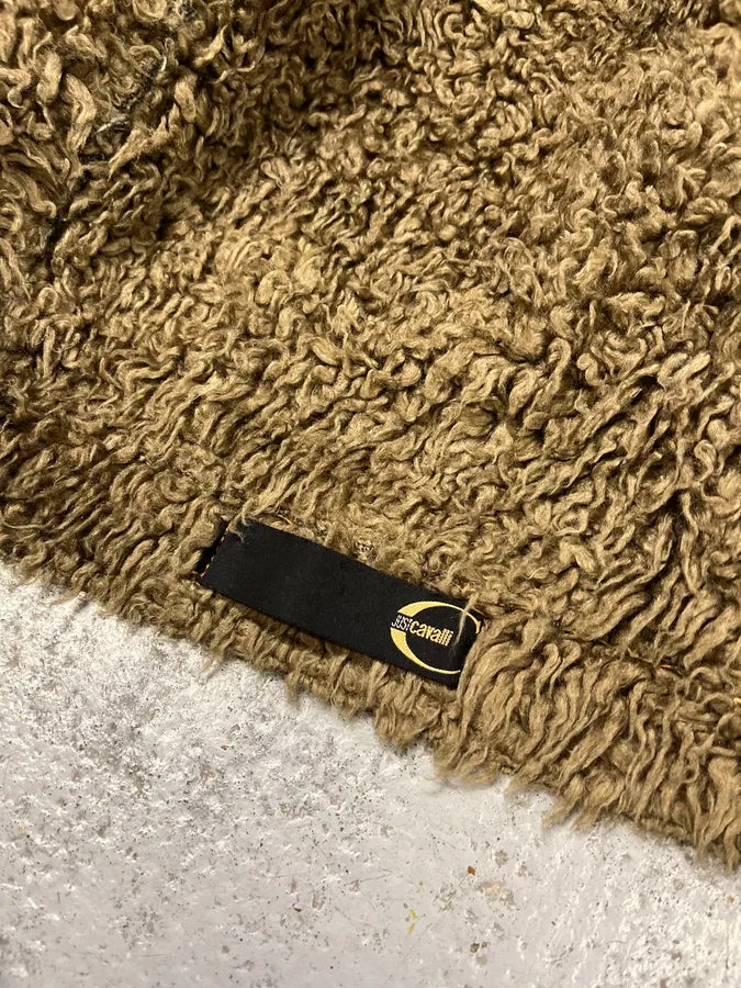 2000s Cavalli Blue Faded Denim Faux Fur Jacket GiyeIsF 9