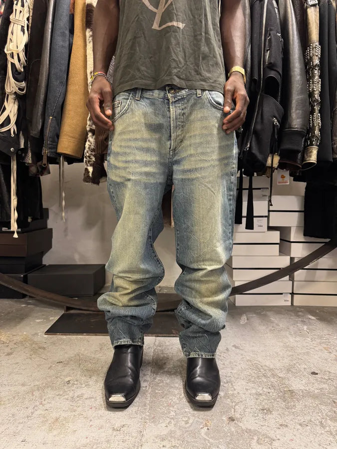 2000s Cavalli Blue Faded Denim Jeans HhSIaer 1